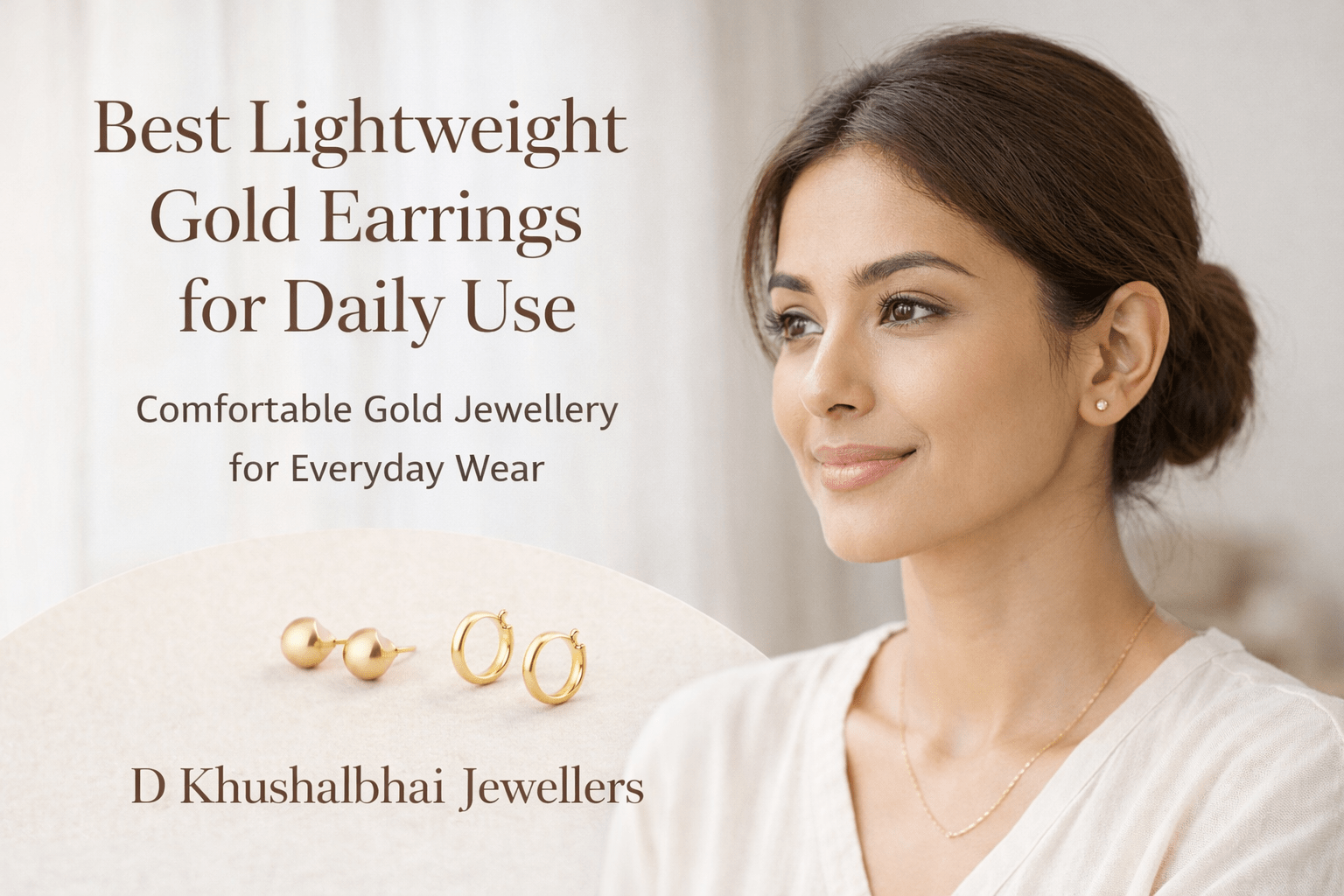 Lightweight Gold Earrings for Daily Use - D KHUSHALBHAI JEWELLERS