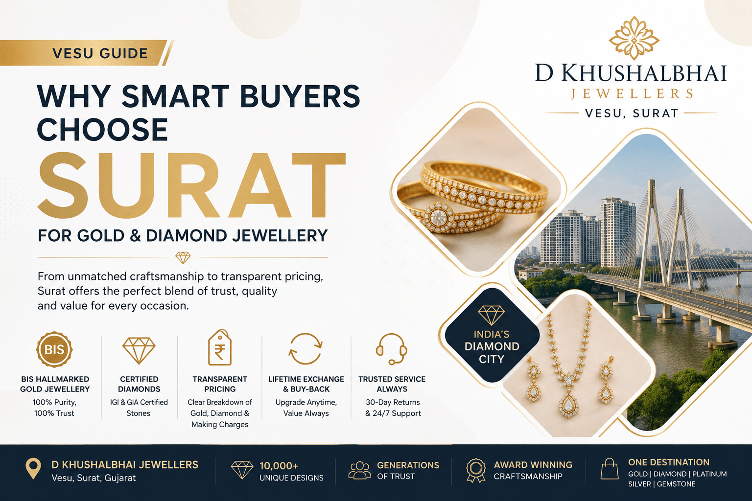 Why Smart Buyers Choose Surat for Gold & Diamond Jewellery (Vesu Guide) - D KHUSHALBHAI JEWELLERS