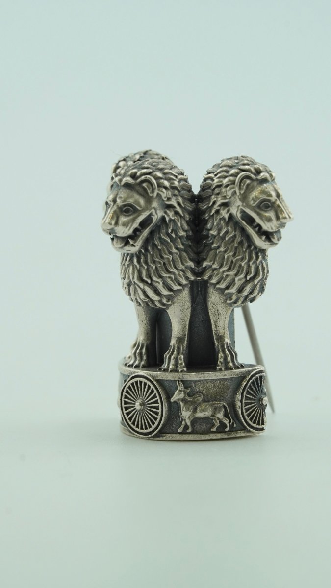 Ashok Stambh Silver Brooch - D KHUSHALBHAI JEWELLERS