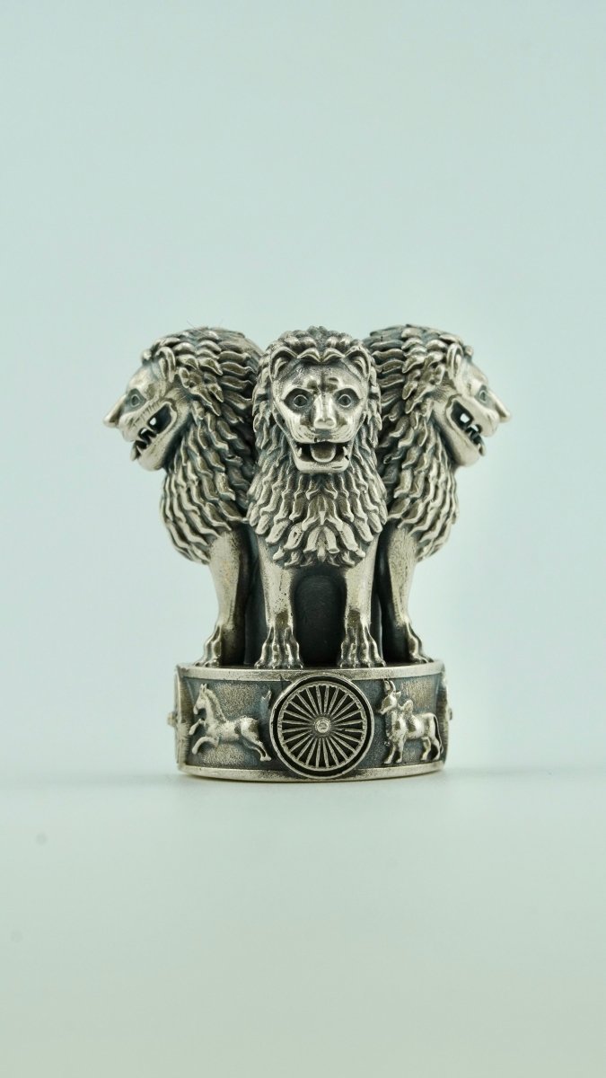Ashok Stambh Silver Brooch - D KHUSHALBHAI JEWELLERS