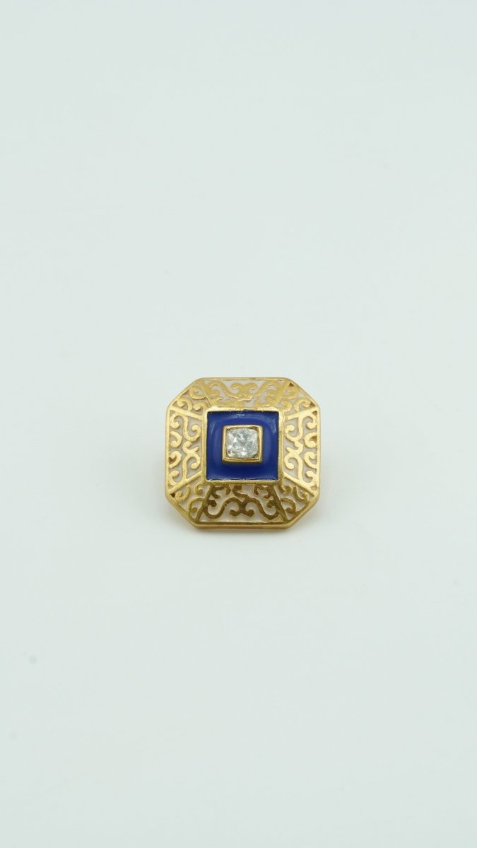 Blue Heritage Brooch - D KHUSHALBHAI JEWELLERS