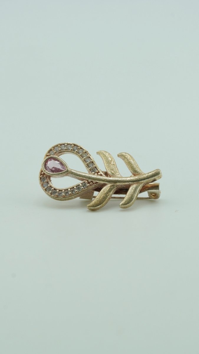 Blush Leaf Brooch - D KHUSHALBHAI JEWELLERS