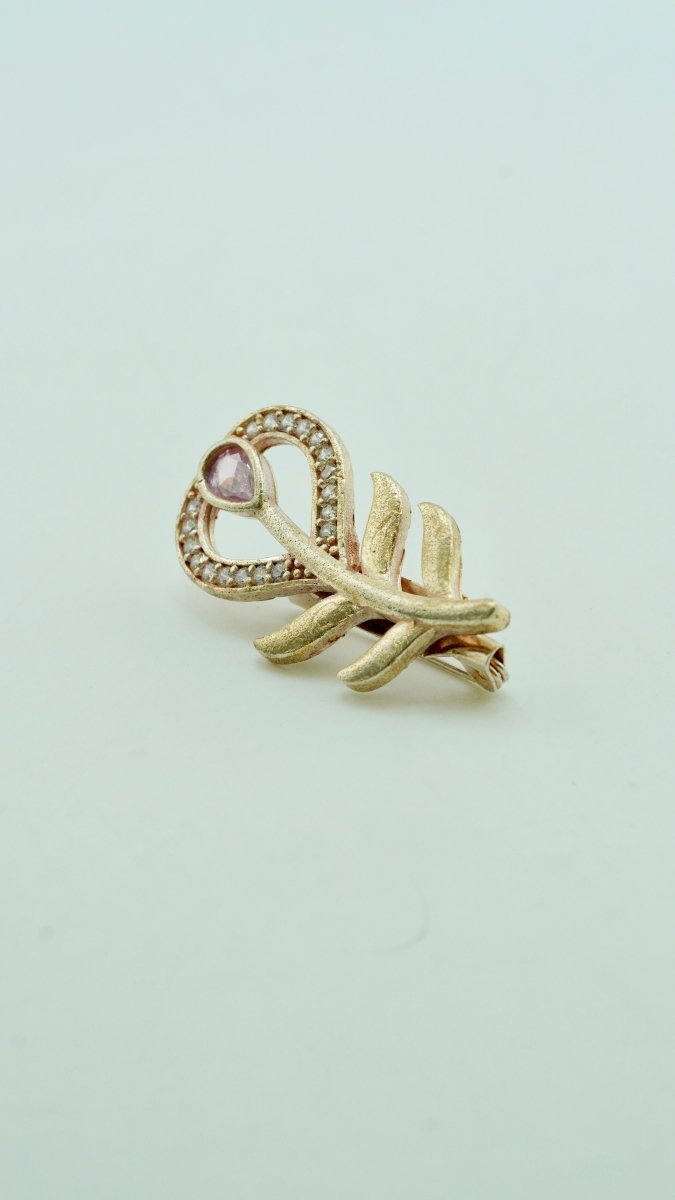 Blush Leaf Brooch - D KHUSHALBHAI JEWELLERS