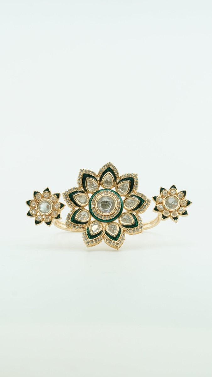 Emerald Lotus Brooch - D KHUSHALBHAI JEWELLERS