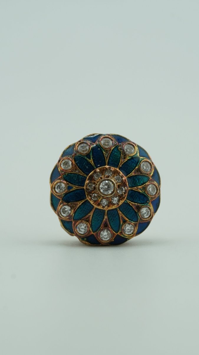Golden Aura Flower Brooch - D KHUSHALBHAI JEWELLERS
