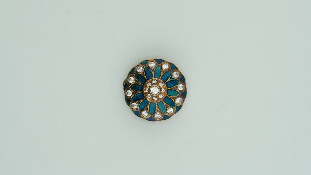Golden Aura Flower Brooch - D KHUSHALBHAI JEWELLERS