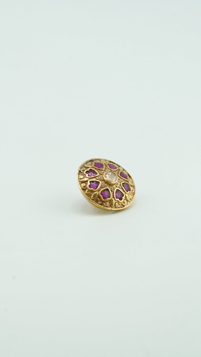 Golden Lotus Brooch - D KHUSHALBHAI JEWELLERS