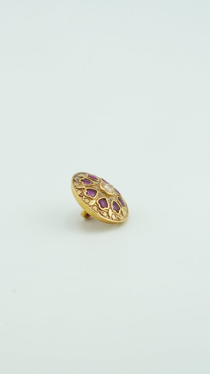 Golden Lotus Brooch - D KHUSHALBHAI JEWELLERS