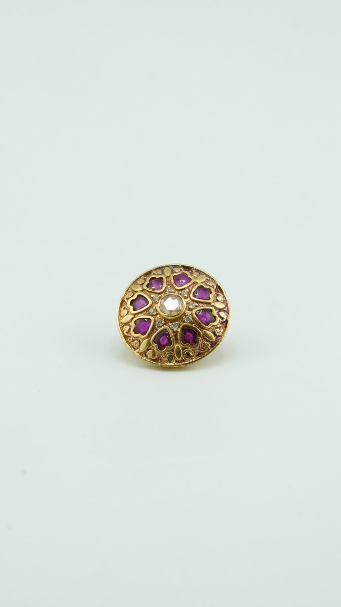 Golden Lotus Brooch - D KHUSHALBHAI JEWELLERS