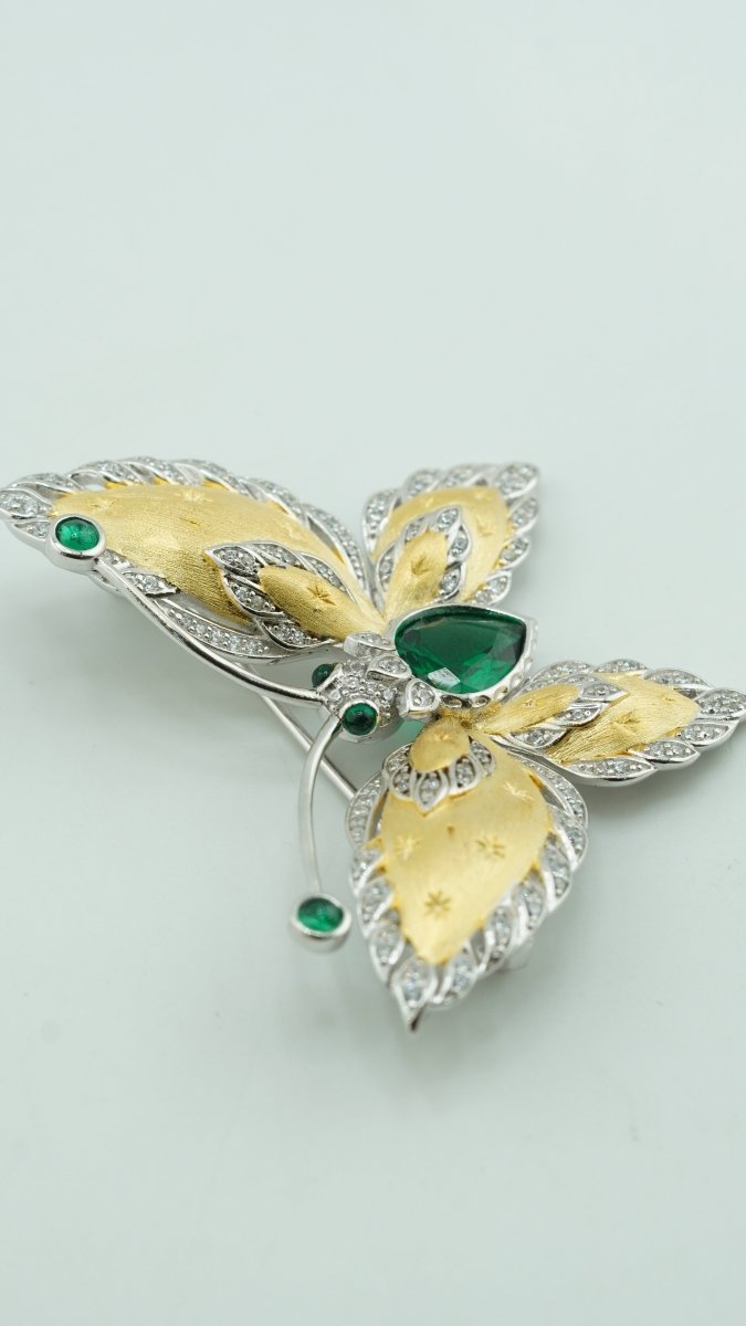 Green Butterfly Brooch - D KHUSHALBHAI JEWELLERS