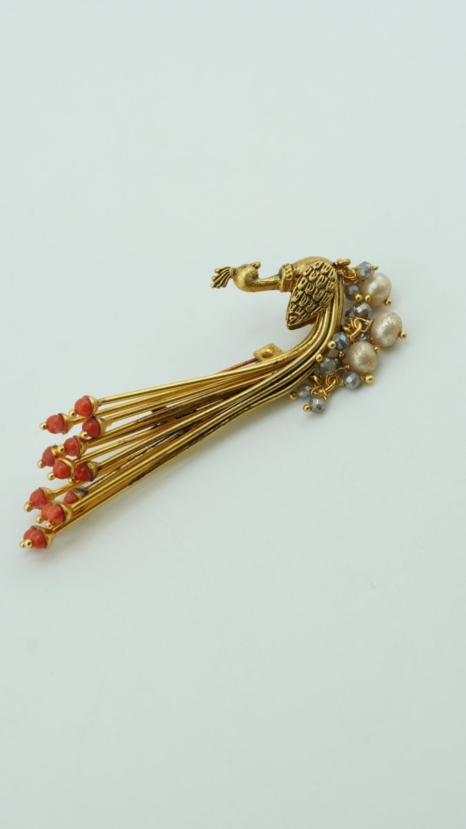 Peacock Kalgi Pin - D KHUSHALBHAI JEWELLERS