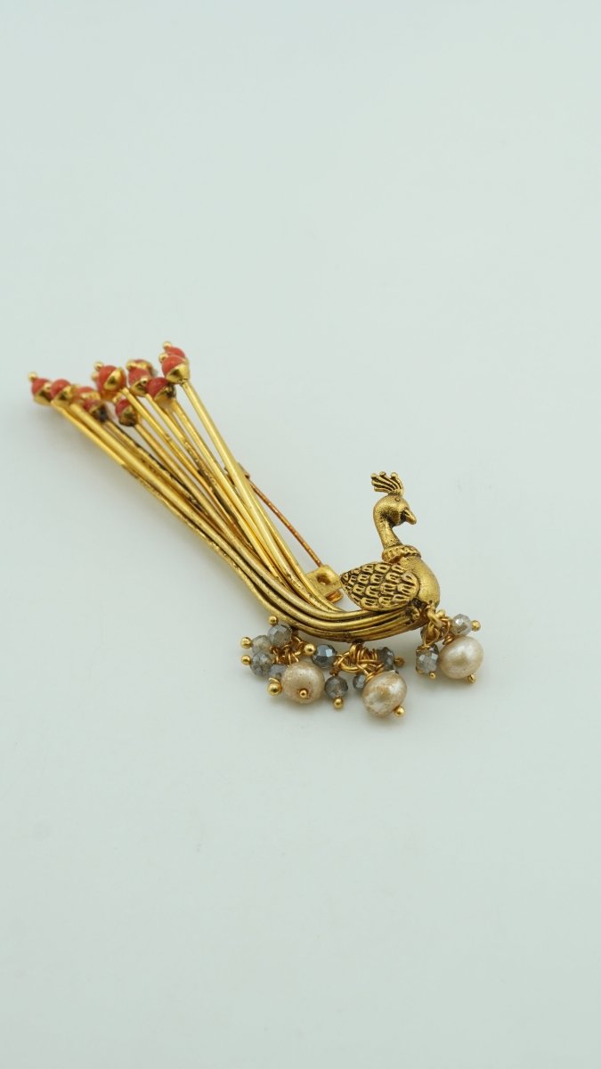 Peacock Kalgi Pin - D KHUSHALBHAI JEWELLERS