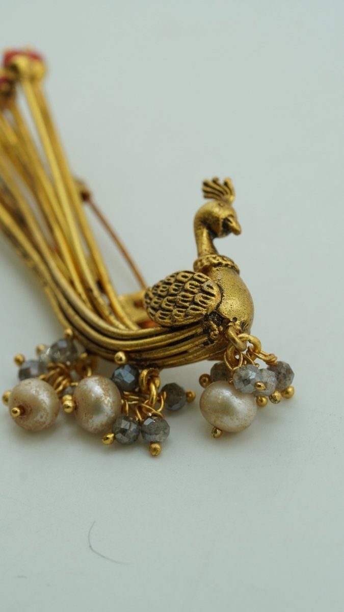 Peacock Kalgi Pin - D KHUSHALBHAI JEWELLERS