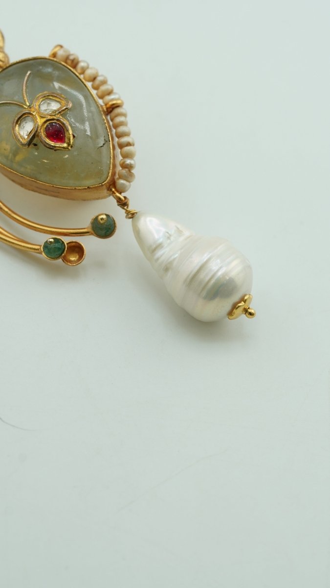 Royal Peacock Pearl Brooch - D KHUSHALBHAI JEWELLERS