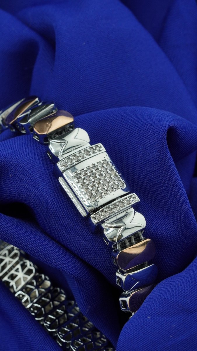 Silver Rose Bracelet - D KHUSHALBHAI JEWELLERS