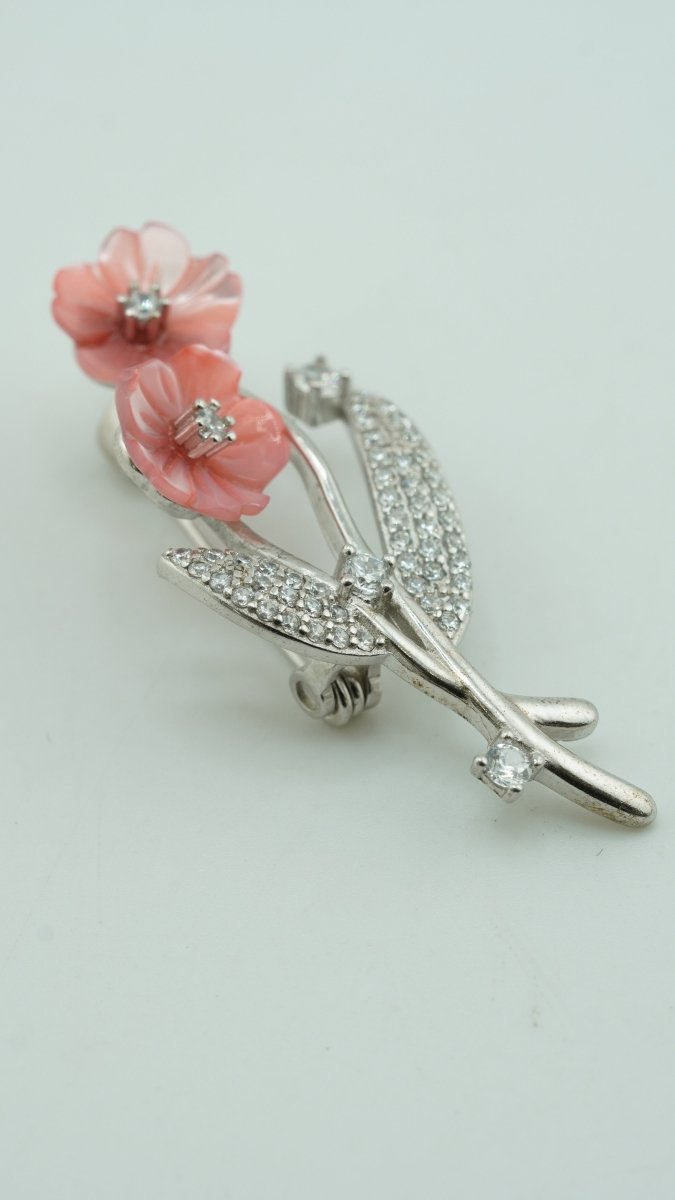 Twin Flower Brooch - D KHUSHALBHAI JEWELLERS