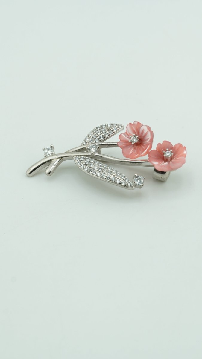 Twin Flower Brooch - D KHUSHALBHAI JEWELLERS