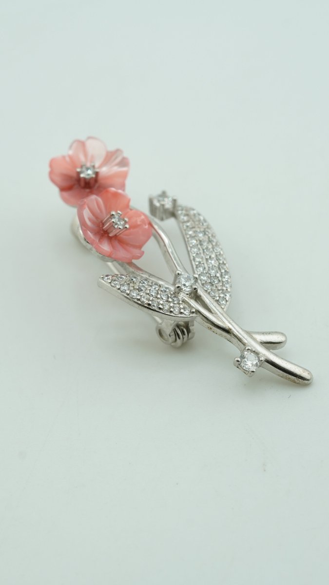 Twin Flower Brooch - D KHUSHALBHAI JEWELLERS