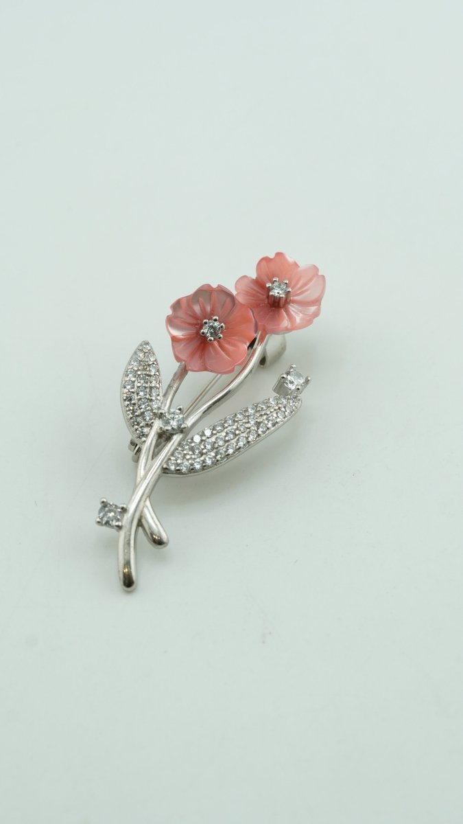 Twin Flower Brooch - D KHUSHALBHAI JEWELLERS